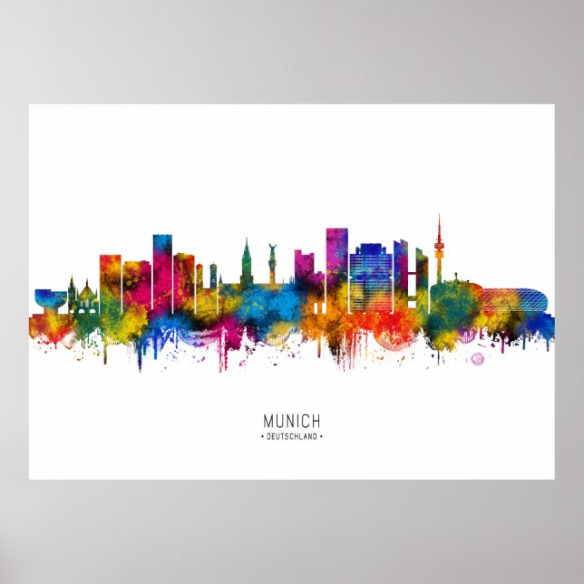 München Deutschland Skyline Poster (Vorne)