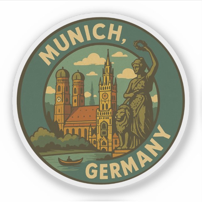 München Deutschland Stadt Kunst Aufkleber (Vorderseite)