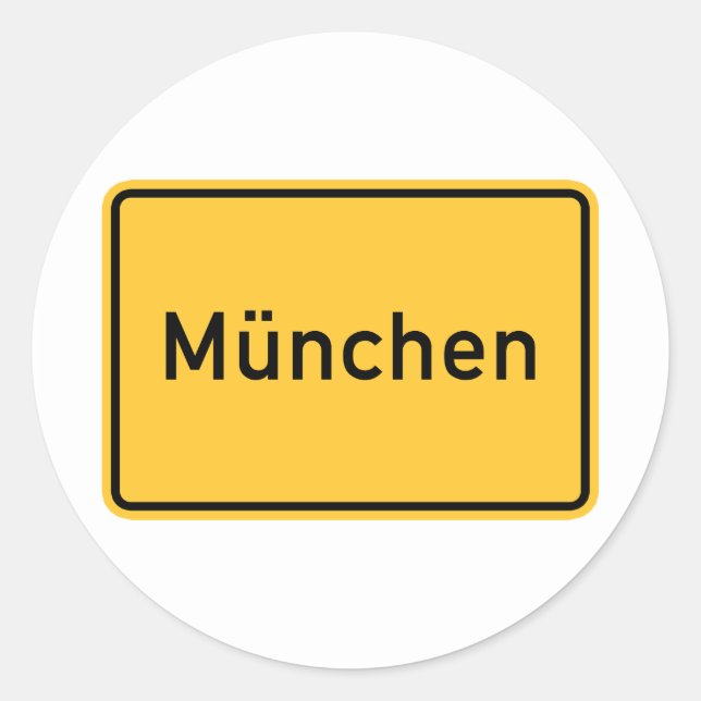 München, Deutschland Straßenzeichen Runder Aufkleber (Vorderseite)