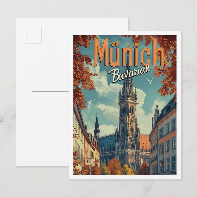 München Deutschland Vintage Kunstausstellung Postkarte (Vorne/Hinten)