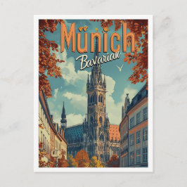 München Deutschland Vintage Kunstausstellung Postkarte