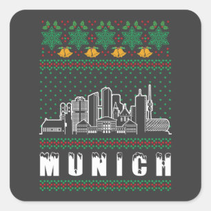 München Deutschland Weihnachten Quadratischer Aufkleber
