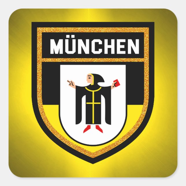 München Flag Quadratischer Aufkleber (Vorderseite)