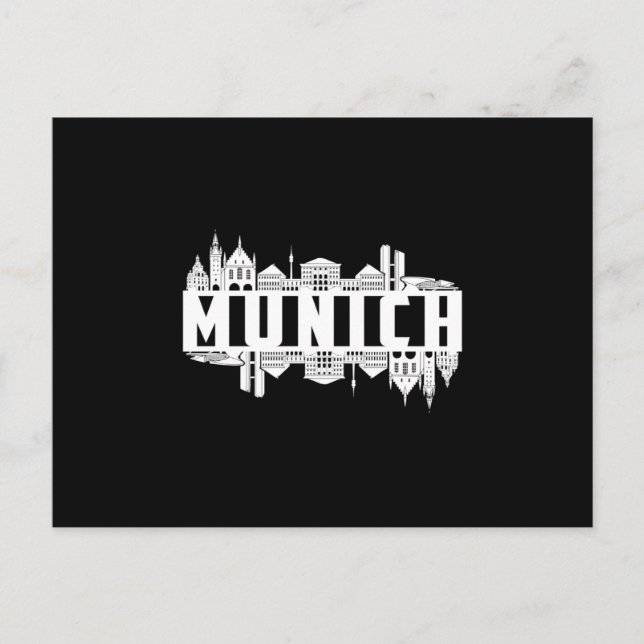 München Germany City Cityscape Funny Gift Idea Postkarte (Vorderseite)