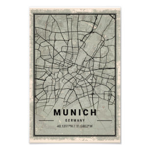 München Germany map print poster canvas