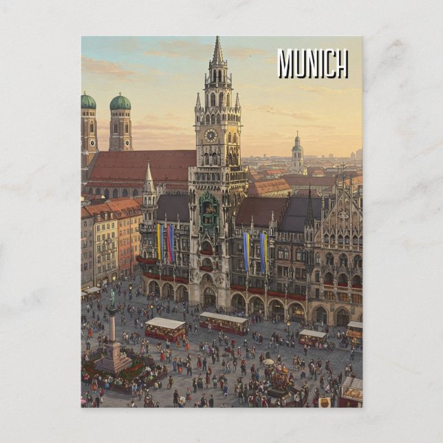 München Marienplatz Deutschland Reisen Postkarte (Vorderseite)