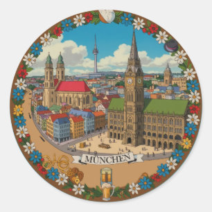München München Deutchland Runder Aufkleber