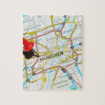 Munchen (München), Deutschland Puzzle<br><div class="desc">Munchen (München),  Deutschland markierte mit einem roten Druckbolzen auf der Karte</div>