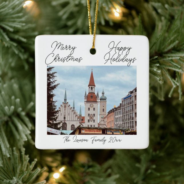München Personalisieren Weihnachtsmarkt Deutschlan Keramikornament (Baum)