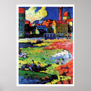 München-Schwabing mit Kirche St. Ursula Poster
