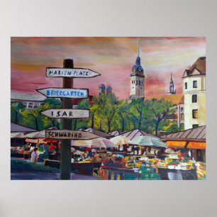München Viktualienmarkt Poster