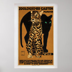 München Zoo - Leopard von Ludwig Holwein Vintage Poster