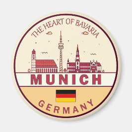 Münchener Skyline-Emblem Magnet