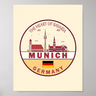 Münchener Skyline-Emblem Poster