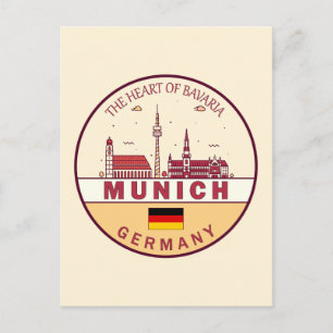 Münchener Skyline-Emblem Postkarte