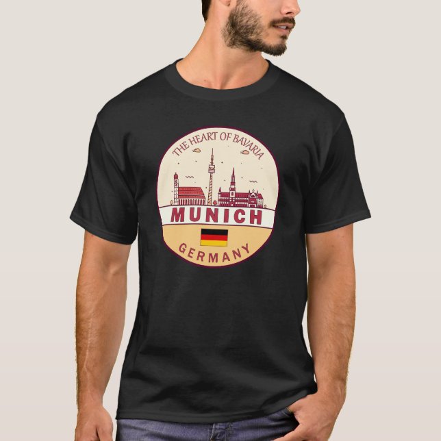 Münchener Skyline-Emblem T-Shirt (Vorderseite)
