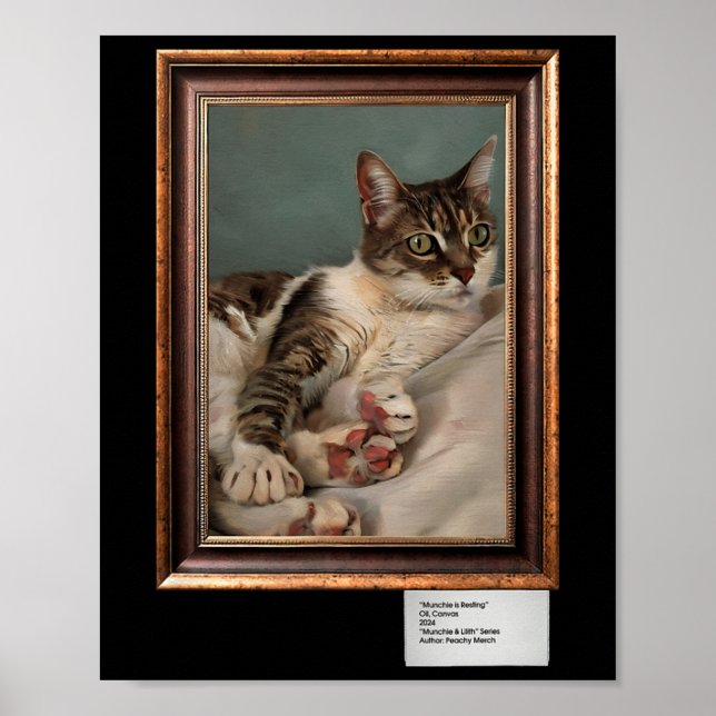 Munchie The Cat Resting - Leinwand Poster (Vorne)