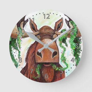 Munching Moose Runde Wanduhr