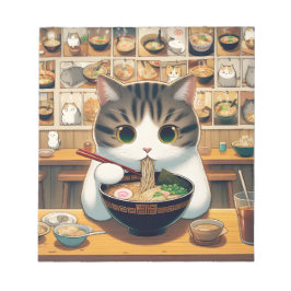 Munchkin Cat Eating Ramen Notizblock