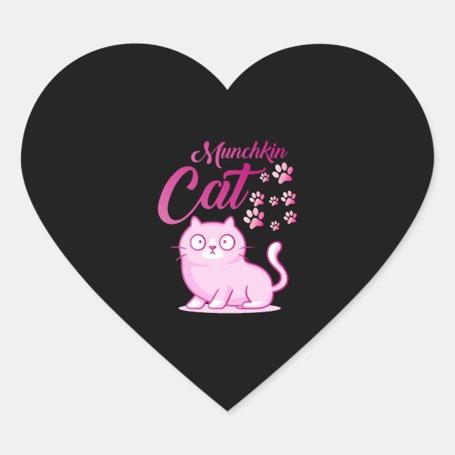 Munchkin Cat Herz-Aufkleber (Vorderseite)