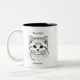 Munchkin Cat Portrait Zweifarbige Tasse