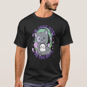 Munchkin-Katze mit Geist für süße Halloween-Fans T-Shirt
