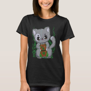 Munchkin Katze mit Goth Teddy Bär für Niedlichen H T-Shirt