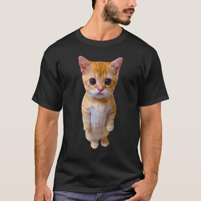 Munchkin Kitty Meme Trendy El Gato Meme Sad Caring T-Shirt (Vorderseite)