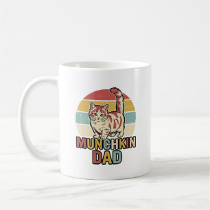 Munchkin-Vater Retro-Catzuneigung Vektor-Shirt-Des Kaffeetasse