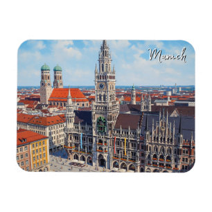 Münchner Marienplatz Deutschland Magnet