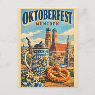 Münchner Oktoberfest Vintage-Reisepostkarte Postkarte