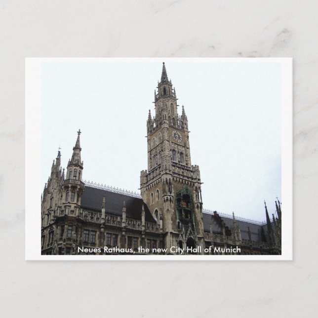 Münchner Rathaus Postkarte (Vorderseite)
