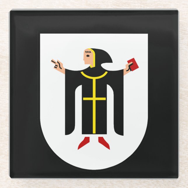 Münchner Wappen Glasuntersetzer (Vorderseite)