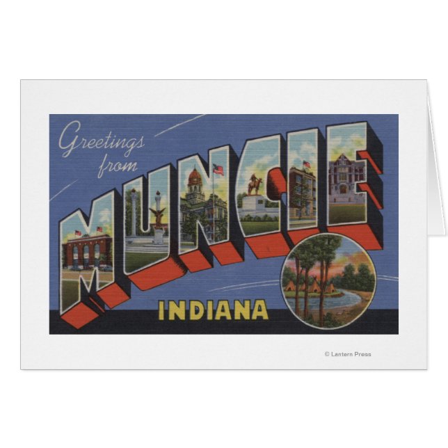 Muncie, Indiana - Große Buchstabenszenen (Vorderseite (Horizontal))
