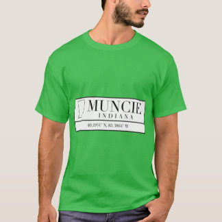 Muncie Indiana Koordinaten Oversifiziert T-Shirt