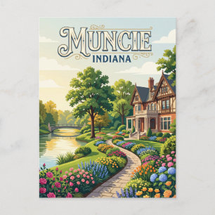 Muncie, Indiana Postkarte