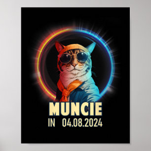 Muncie Indiana Total Solar Eclipse 2024 Poster