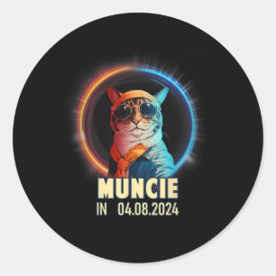 Muncie Indiana Total Solar Eclipse 2024 Runder Aufkleber