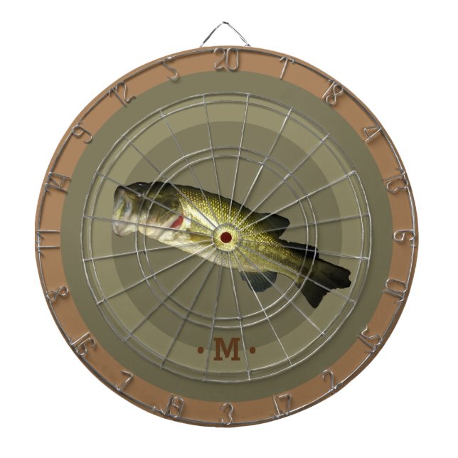 Mund-Bass Sport Hobby Monogram Mens Dartscheibe (vorne)