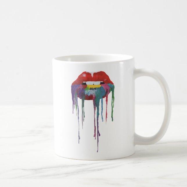 Mund Malerei Kiss Art Tasse (Rechts)