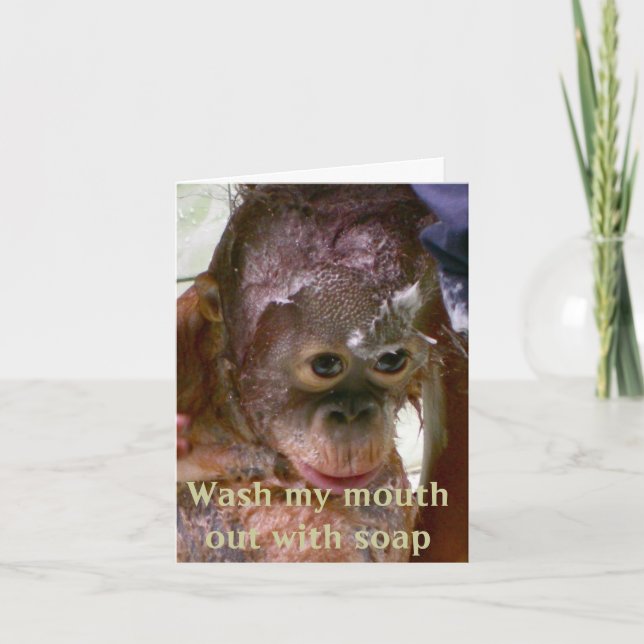 Mund mit Seifenapologie abwaschen Karte (Vorderseite)