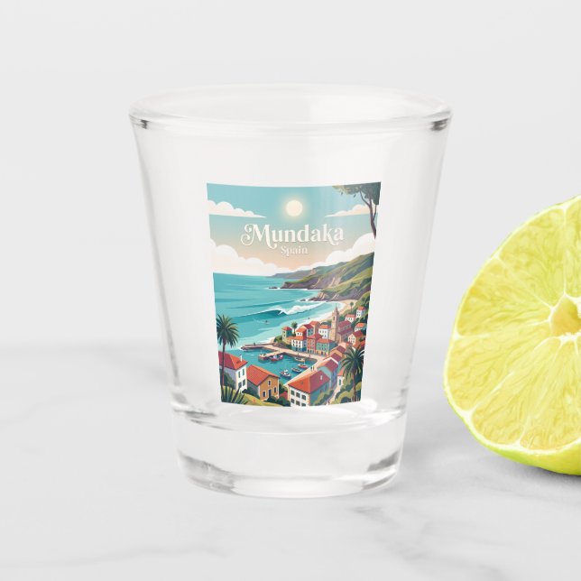 Mundaka Spanien Schnapsglas (Vorderseite)