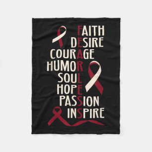 Mundkopfkrebs-Bewusstsein ohne Angst Fleecedecke