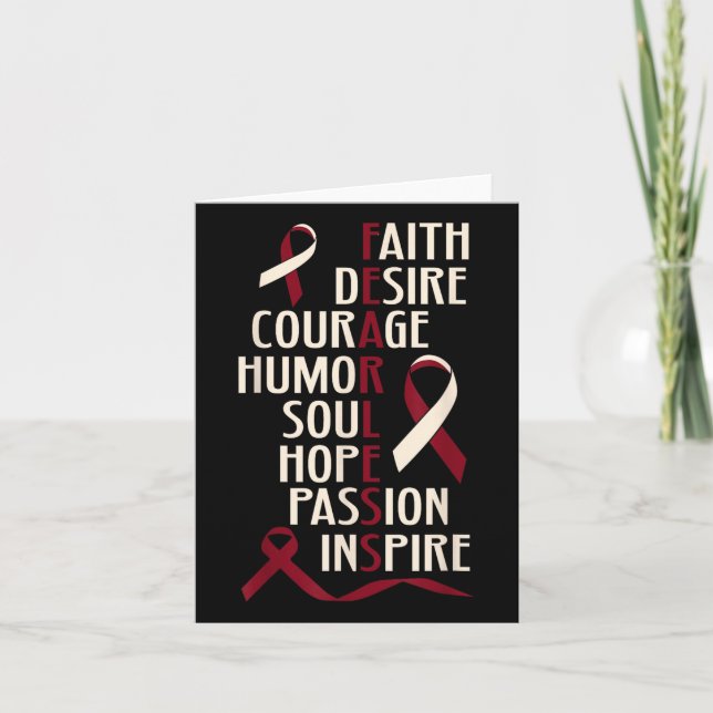 Mundkopfkrebs-Bewusstsein ohne Angst Karte (Vorderseite)