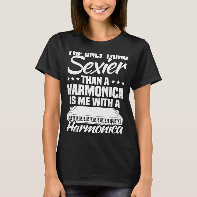 Mundorgel Französisch Harfe & Harmonica T-Shirt (Vorderseite)