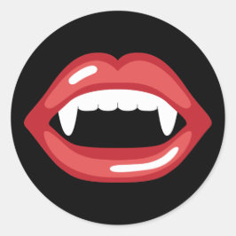 Mundschutz mit roten Lippen und Fanggeräten Runder Aufkleber