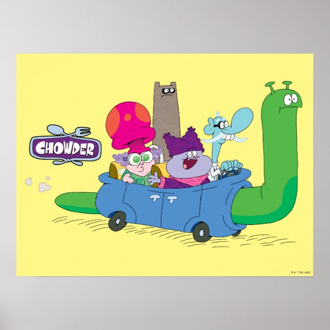 Mung, Chowder, Shnitzel & Truffles in Snail Car Poster (Vorne)