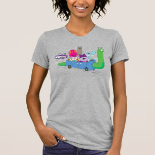 Mung, Chowder, Shnitzel & Truffles in Snail Car T-Shirt