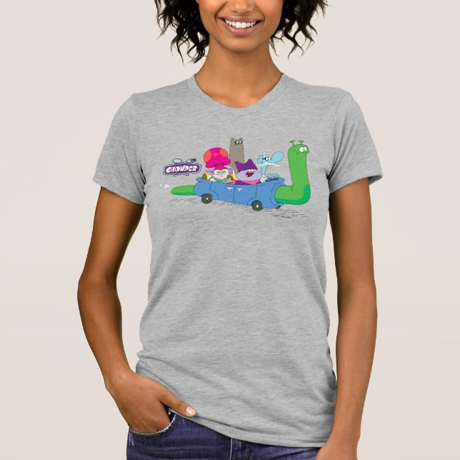 Mung, Chowder, Shnitzel & Truffles in Snail Car T-Shirt (Vorderseite)