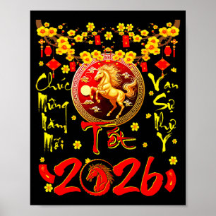Mung Nam Moi Tet 2026 Vietnamesisches Neujahrsfest Poster